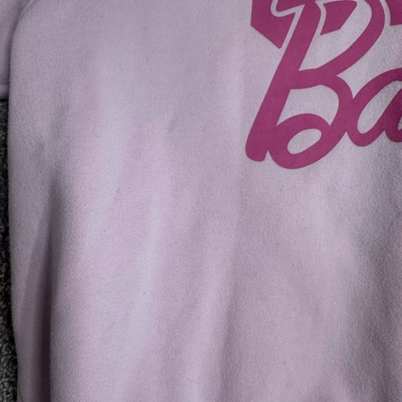 Gap X Barbie Arch Logo Pink Crewneck Sweatshirt Large - Picture 4 of 5